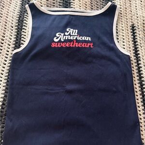 Wild Fable Navy Tank Top with Red and White Accents